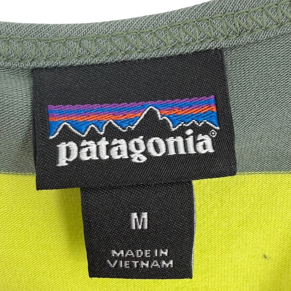 Patagonia Womens West Ashley Dress Fitz Stripe Micro Hemlock Green Size Medium - Picture 3 of 14